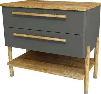 Obrázok produktu pre Kúpeľňová skrinka pod umývadlo Devo Sonet sivá Classico/dub 84 x 75 x 49 cm SF-SU2S84-F118D01L10
