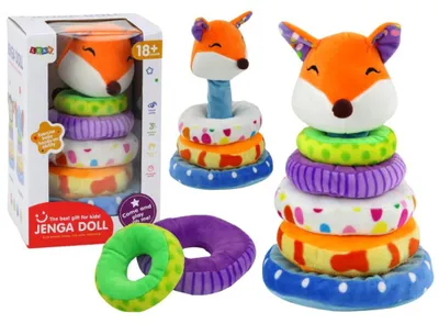 Obrázek produktu pro Leantoys plyšová pyramida – liška, vzdělávací maskot, barevná, 27 cm