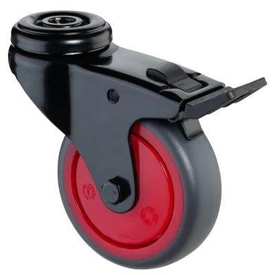 Obrázok produktu pre Otočné kolieska s pevnou D.75mm Trgf.75kg w.Festst.Gum.grey BS ROLLEN