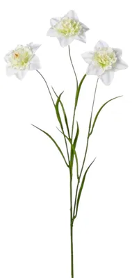 Produktbild von Kunstblume NARZISSE. 70cm mit 3 Blüten. Osterglocken in WEISS