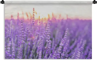Produktbild von MuchoWow® Wandteppich Wandbehang Lavendel - Nahaufnahme - Lila - Blumen 90x60 cm Tapisserie Dekoration Wandtuch - Wandskulpturen - Bildteppich