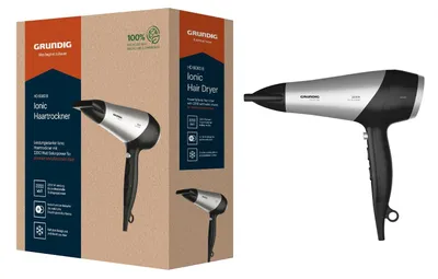 Produktbild von GRUNDIG HD 6080 B Haartrockner 2200 W, Föhn, Ionen Funktion, 3 Temperatur- und 2 Luftstromstufen, Kaltstufe, Keramikbeschichtung, 1,8 m Kabel, Schwarz
