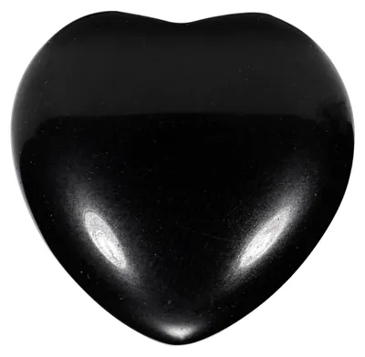 Produktbild von Morella Edelstein schwarzer Obsidian Herz Glücksbringer Steinherz zum Mitnehmen 3 cm in Samtbeutel