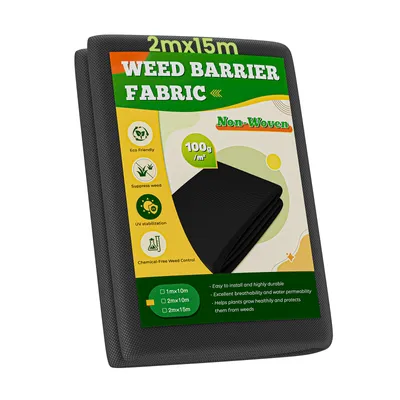 Produktbild von IROPRO 2mx15m Unkrautvlies Extra Stark, 100g/m² Gartenvlies Unkrautfolie Wasserdurchlässig und hohe UV-Stabilisierung