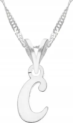 Produktbild von Silberkette mit Buchstabenanhänger C 925 Silber