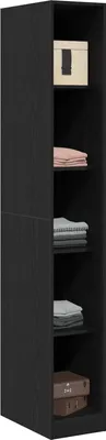 Produktbild von vidaXL Kleiderschrank mit Regal Schwarz Eichen-Optik 30 x 50 x 200 cm