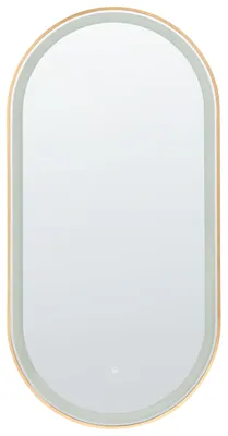 Zdjęcie produktu dla BELIANI Lustro ścienne wiszące srebrne LED 120 x 60 cm oświetlenie do łazienki nowoczesny design