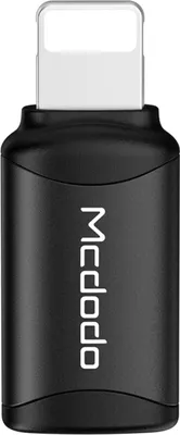 Produktbild von Mcdodo Adapter Typ-C auf Lightning Ladeadapter Stecker Converter 8-polig für Smartphones schwarz