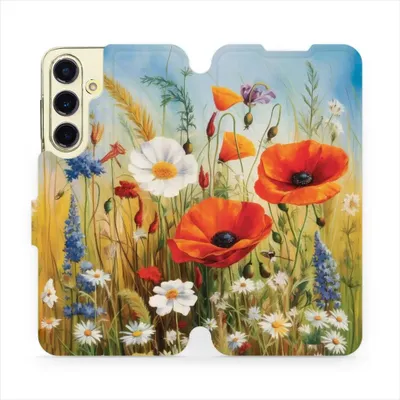 Produktbild von Handyhülle mit klappe für Galaxy S24 FE, Mobiwear Book, Wiesenblumen