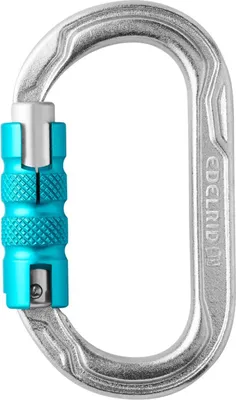 Produktbild von Edelrid Oval Power Steel Triple - ovaler Stahlkarabiner mit Triple-Lock, Farbe:006 silver