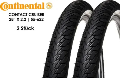 Produktbild von 2 Stück 28 Zoll Continental Contact Cruiser Fahrrad 28x2,2 Mantel