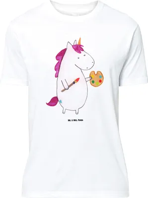 Produktbild von Mr. & Mrs. Panda Größe XL T-Shirt Einhorn Künstler - Weiß - Geschenk, Unicorn, Einhörner, Maler, Shirt, Welt, mit Spruch, Tshirt, Englisch, Malen