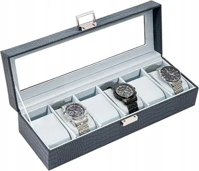 Produktbild von Elegantes Uhrenetui Organizer für 6 Uhren mit Glasdeckel