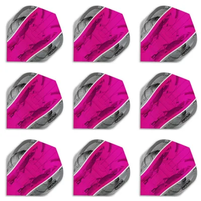 Produktbild von Pentathlon | Silver Edge | Dart Flights | Standard | 100 Micron | Pink | 3 Set = 9 Flights