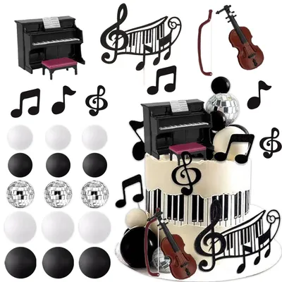Produktbild von Musik-Dekorationsset für Torten, 24 Stück