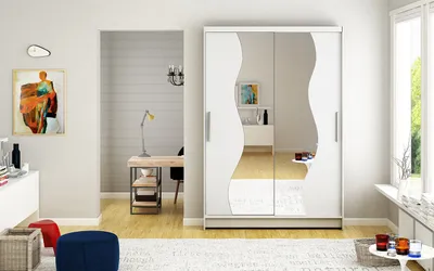 Obrázek produktu pro Šatní skříň se zrcadlem Kofi - šířka 120 cm, bílá