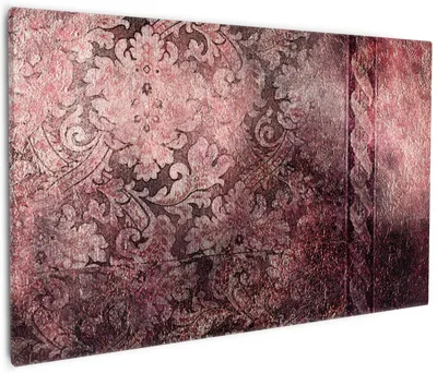 Produktbild von Wallario Premium Leinwandbild Schnörkelmuster in rot in Größe 60 x 90 cm