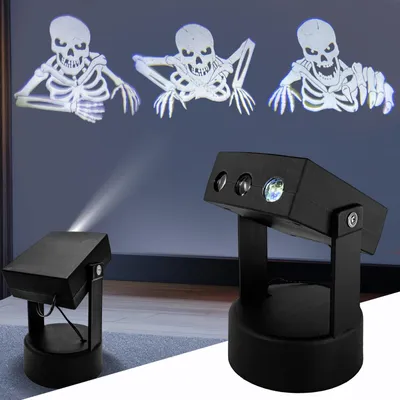 Halloween 3D-Projektor, dynamisch, Totenkopf, für drinnen & draußen