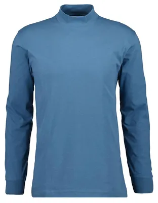 Ragman Stehkragen-Shirt langarm in blau