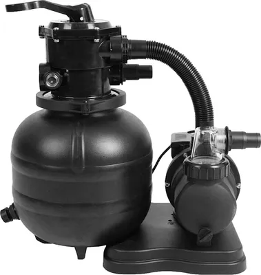 Produktbild von anaterra® Filteranlage - 7000l. für Pool, mit Pumpe. Vorfilter, 7 Wege, 250 W, max. 7 m³/h, mit Manometer, Schwarz - Sandfilteranlage, Sandfilter, Filterkessel für Schwimmbecken