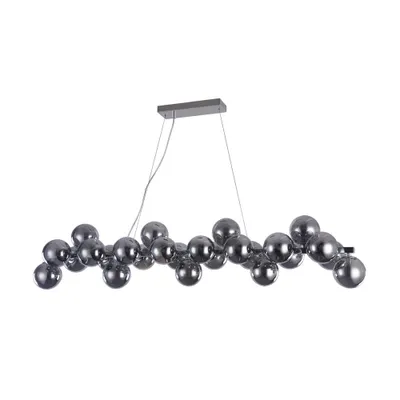 Zdjęcie produktu dla Lampa wisząca, szkło metalowe, przydymiony chrom, dł. 123,5 cm