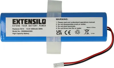 Produktbild von EXTENSILO Akku kompatibel mit Ariete 00P271810AR0, Pro Evolution, Pro 2713/1, Pro 2718/1, 00P271310AR0 Saugroboter (3400 mAh, 14,4 V, Li-Ion)