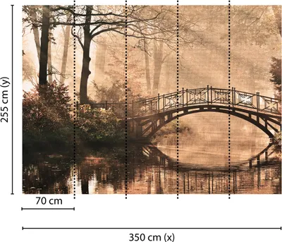Produktbild von Tadessi Fototapete | Wald | 3.50 m x 2.55 m | Braun | Grün | Wandbild | Digitaldruck