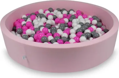 Image de Piscine à balles 130x30cm rose - Avec 600 balles / blanc, gris, rose
