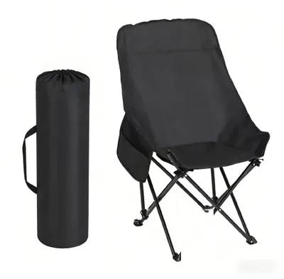 Produktbild von Campingstuhl Sommer - Angelstuhl & Wanderstuhl faltbar, 120kg belastbar mit hoher Rückenlehne & Tragetasche, Schwarz