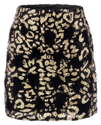 Produktbild von Schwarzer Pailletten-Minirock für Damen, Größe XS