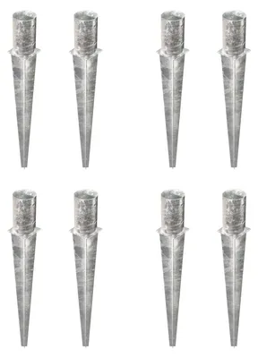 Produktbild von Alberts 8 x Einschlag-Bodenhülse für Rundholzpfosten, Ø121 mm, Länge 750 mm, feuerverzinkt, zum Einbetonieren
