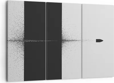 Produktbild von Bild auf Leinwand - Leinwandbild - 3 Teile - Kugel Schwarzweiß Modern - 105x70cm - Wand Bild - Wanddeko - Wandbilder - Leinwanddruck - Bilder - Wanddekoration - Leinwand bilder - CE105x70-4492