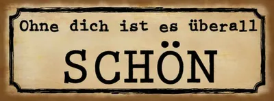 Produktbild von vianmo Holzschild 10x27 cm ohne dich ist es überall schön Dekoration