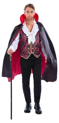 Productafbeelding van Smiffys - Vampierkostuum voor heren, model SM3715 (maat M) (rood/zwart/wit)