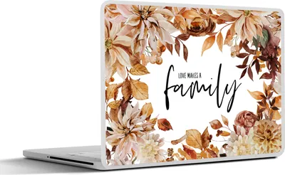 Produktbild von MuchoWow® Laptop Aufkleber Sticker Cover Zitate - Liebe macht eine Familie - Sprichwörter - Familie 30x22 cm - Laptop-Sticker