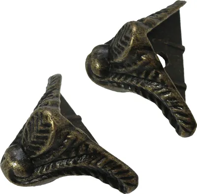 4 Schutzecken / Füße / Kantendekore 20 x 18mm, antikmessing