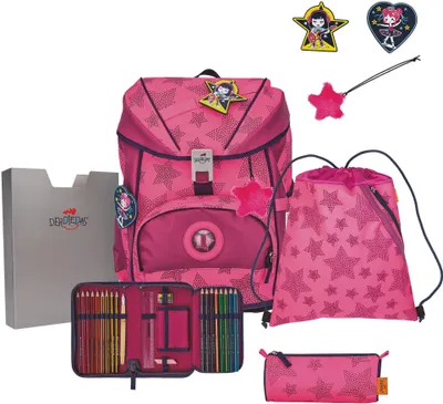 Produktbild von DerDieDas ErgoFlex Light Superflash Neon Star Schulranzenset 5-teilig