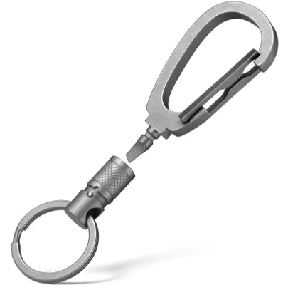 Productafbeelding van Titanium sleutelhanger met snelsluiting en draaimechanisme