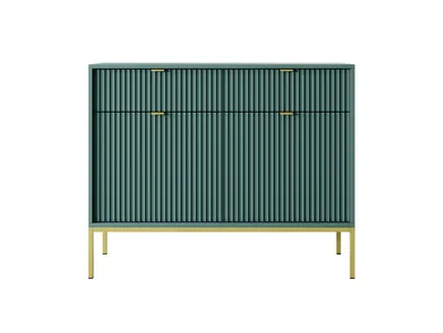 Immagine prodotto di Cassettiera: 2 cassetti, 2 ante, Labrador, oro, 104 x 83 x 39 cm, maniglie oro