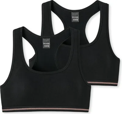 Produktbild von Schiesser Schüler Mädchen 2 er Pack Bustiers Gr. 152 schwarz