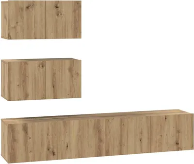 Obrázok produktu pre vidaXL TV skrinka set nástenný 4 ks Artisan dub materiál na báze dreva