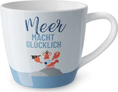 Produktbild von maritimer Maxibecher Meerfreunde mit Krabbe für 400ml Geschenk für Dich