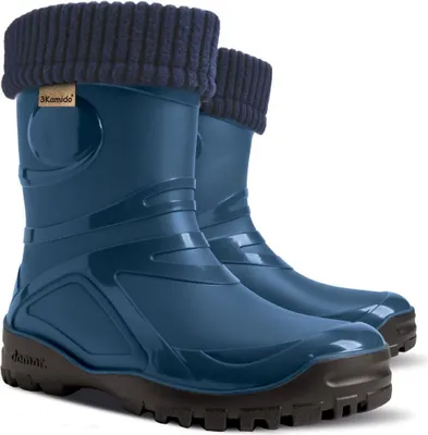Produktbild von 3Kamido GoTherm Gummistiefel mit einem Innenschuh aus natürlicher Wolle, sehr komfortabel und sehr warm, aus PVC, mit rutschfester Sohle, wasserdicht und für Jugendliche und Erwachsene geeignet 36 Marineblau