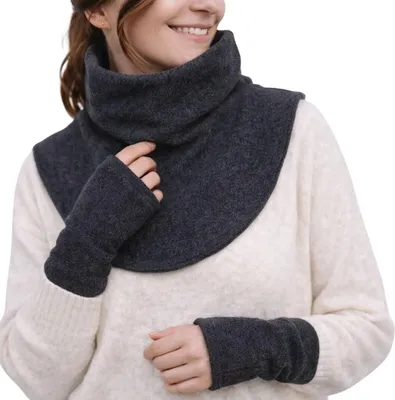 Produktbild von HOPPEDIZ Tragezubehör Fleece Schalkragen und Stulpen anthrazit