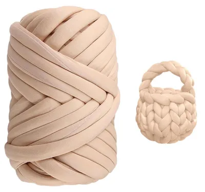 Obrázok produktu pre Vlnené priadze na pletenie, 500 g, 25 metrov, hrubá chenille priadza, farba khaki