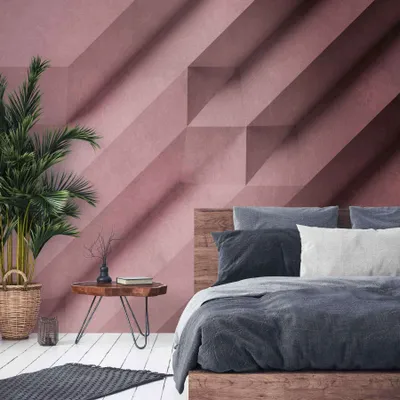 Produktbild von A.S. Creation Livingwalls Fototapete The Wall 382891 Eine Rolle Ein Motiv 3.71 x 2.80 m Geometrisch Pink