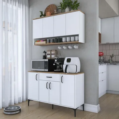 Produktbild von Skye Decor, JE203 - 3822, Kaffeestand, Nussbaum, 100% MELAMINBESCHICHTETE SPANNE, 120 x 40 x 140,4 cm