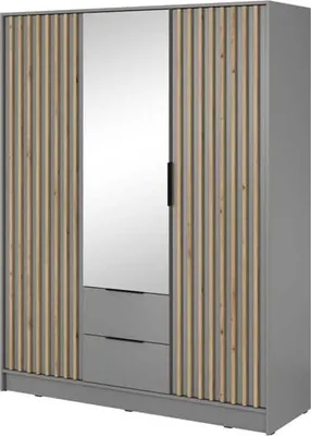 Produktbild von Kleiderschrank Spiegel Nelly 3D 155cm grau
