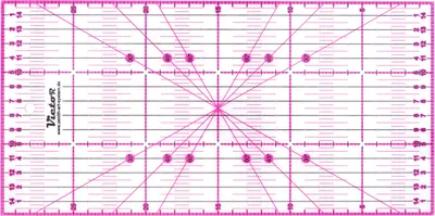 Produktbild von Victor transparentes Lineal 15x30cm in Pink zum Naehen, Basteln, Patchwork und Quilting - Naehlineal