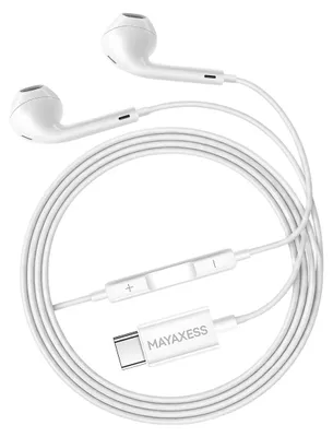 Obrázok produktu pre Mayaxess, slúchadlá do uší s USB-C a mikrofónom pre Pixel 9a, biele